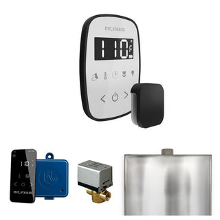 MrSteam ButlerFlex Steam Shower Control Package with TempoFlex Control and Steamhead in Black Brushed Bronze - White - Matte Black