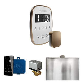 MrSteam ButlerFlex Steam Shower Control Package with TempoFlex Control and Steamhead in Black Brushed Bronze - White - Nouveau Bronze