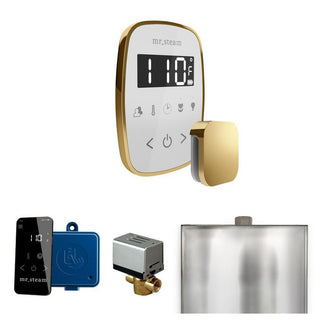 MrSteam ButlerFlex Steam Shower Control Package with TempoFlex Control and Steamhead in Black Brushed Bronze - White - Polished Brass