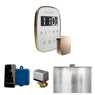 MrSteam ButlerFlex Steam Shower Control Package with TempoFlex Control and Steamhead in Black Brushed Bronze - White - Polished Gold