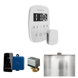 MrSteam ButlerFlex Steam Shower Control Package with TempoFlex Control and Steamhead in Black Brushed Bronze - White - White