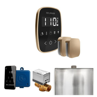 MrSteam ButlerFlex Max Steam Shower Control Package with TempoFlex Control and Steamhead - Black - Brushed Bronze