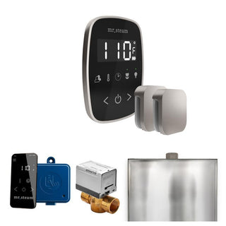 MrSteam ButlerFlex Max Steam Shower Control Package with TempoFlex Control and Steamhead - Black - Brushed Nickel