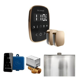 MrSteam ButlerFlex Max Steam Shower Control Package with TempoFlex Control and Steamhead - Black - Polished Gold