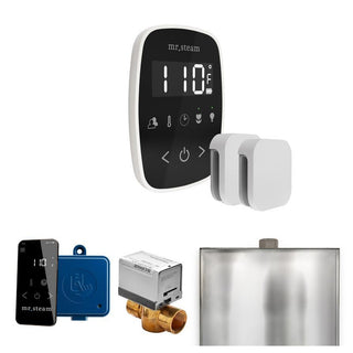 MrSteam ButlerFlex Max Steam Shower Control Package with TempoFlex Control and Steamhead - Black - White