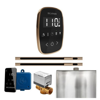 MrSteam ButlerFlex Max Steam Shower Control Package with TempoFlex Control and Linear Steamhead - Black - Polished Gold