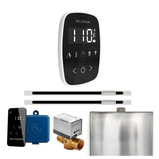 MrSteam ButlerFlex Max Steam Shower Control Package with TempoFlex Control and Linear Steamhead - Black - White