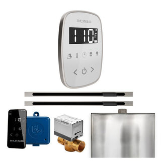 MrSteam ButlerFlex Max Steam Shower Control Package with TempoFlex Control and Linear Steamhead - White - Brushed Nickel