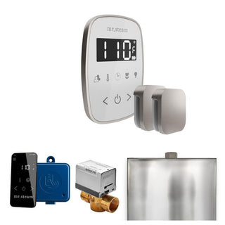 MrSteam ButlerFlex Max Steam Shower Control Package with TempoFlex Control and Steamhead - White - Brushed Nickel