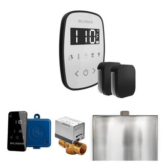 MrSteam ButlerFlex Max Steam Shower Control Package with TempoFlex Control and Steamhead - White - Matte Black
