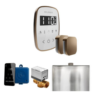 MrSteam ButlerFlex Max Steam Shower Control Package with TempoFlex Control and Steamhead - White - Nouveau Bronze