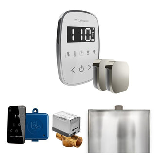 MrSteam ButlerFlex Max Steam Shower Control Package with TempoFlex Control and Steamhead - White - Polished Chrome