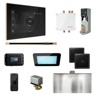 MrSteam Bliss Steam Shower Control Package with iSteamX Control and Linear Steamhead - Black - Brushed Bronze