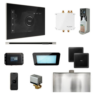 MrSteam Bliss Steam Shower Control Package with iSteamX Control and Linear Steamhead - Black - Polished Nickel