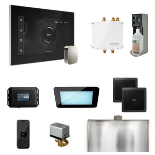 MrSteam Bliss Steam Shower Control Package with iSteamX Control and Steamhead - Black - Polished Chrome