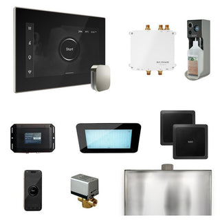 MrSteam Bliss Steam Shower Control Package with iSteamX Control and Steamhead - Black - Polished Nickel