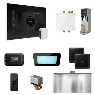 MrSteam Bliss Steam Shower Control Package with iSteamX Control and Steamhead - Black - White