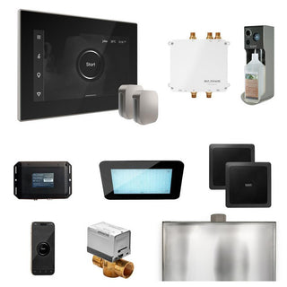 MrSteam Bliss Max Steam Shower Control Package with iSteamX Control and Steamhead - Black - Brushed Nickel