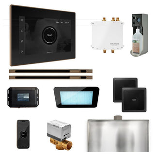 MrSteam Bliss Max Steam Shower Control Package with iSteamX Control and Linear Steamhead - Black - Nouveau Bronze