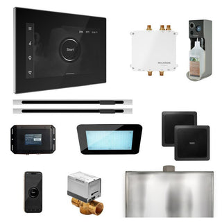 MrSteam Bliss Max Steam Shower Control Package with iSteamX Control and Linear Steamhead - Black - Polished Chrome