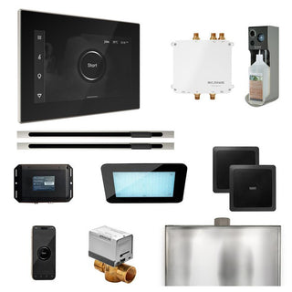 MrSteam Bliss Max Steam Shower Control Package with iSteamX Control and Linear Steamhead - Black - Polished Nickel