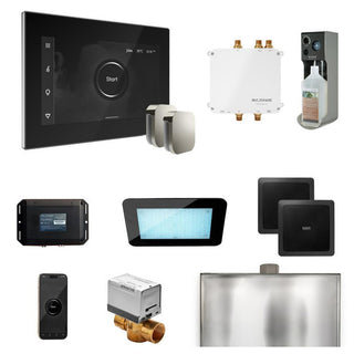 MrSteam Bliss Max Steam Shower Control Package with iSteamX Control and Steamhead - Black - Polished Chrome
