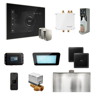 MrSteam Bliss Max Steam Shower Control Package with iSteamX Control and Steamhead - Black - Polished Nickel