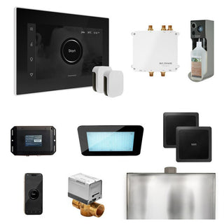 MrSteam Bliss Max Steam Shower Control Package with iSteamX Control and Steamhead - Black - White