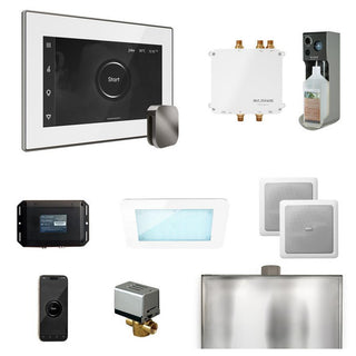 MrSteam Bliss Steam Shower Control Package with iSteamX Control and Steamhead - White - Brilliant Black
