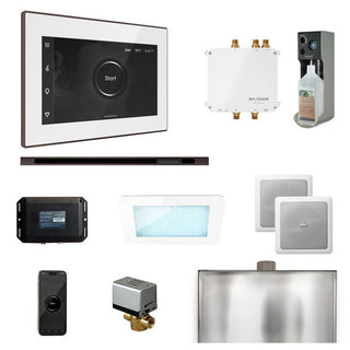 MrSteam Bliss Steam Shower Control Package with iSteamX Control and Linear Steamhead - White - Oil-Rubbed Bronze