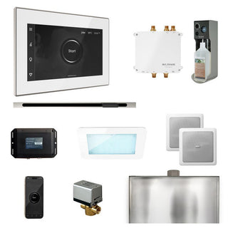 MrSteam Bliss Steam Shower Control Package with iSteamX Control and Linear Steamhead - White - Polished Nickel