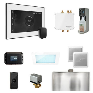 MrSteam Bliss Steam Shower Control Package with iSteamX Control and Steamhead - White - Matte Black