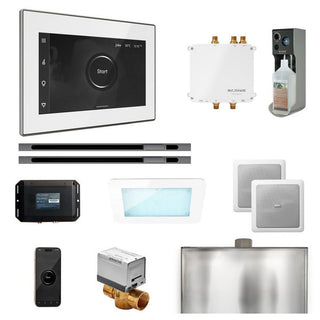 MrSteam Bliss Max Steam Shower Control Package with iSteamX Control and Linear Steamhead - White - Brilliant Black