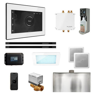 MrSteam Bliss Max Steam Shower Control Package with iSteamX Control and Linear Steamhead - White - Matte Black