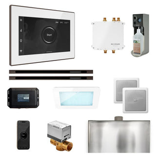 MrSteam Bliss Max Steam Shower Control Package with iSteamX Control and Linear Steamhead - White - Oil-Rubbed Bronze