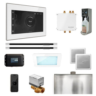 MrSteam Bliss Max Steam Shower Control Package with iSteamX Control and Linear Steamhead - White - Polished Chrome