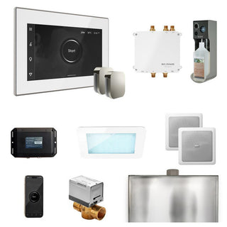 MrSteam Bliss Max Steam Shower Control Package with iSteamX Control and Steamhead - White - Polished Chrome