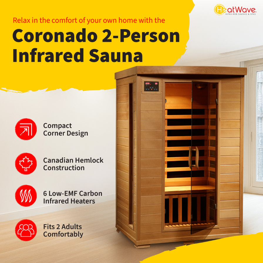 HeatWave Coronado 2 Person Carbon Infrared Sauna – The Sauna Place