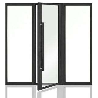 Glass Wall System - Black 6′ wide x 7′ tall