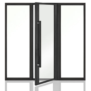 Glass Wall System - Black 7′ wide x 7′ tall