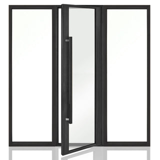 Glass Wall System - Black 8′ wide x 7′ tall