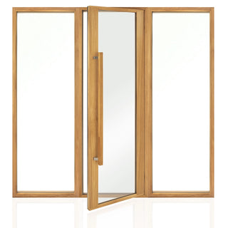 Glass Wall System - Natural Wood 6′ wide x 7′ tall