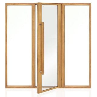 Glass Wall System - Natural Wood 8′ wide x 7′ tall