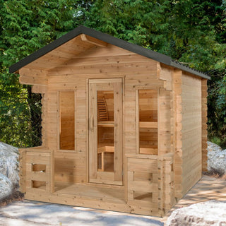 Canadian Timber Georgian Cabin Sauna with Porch | Dundalk
