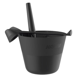 Plastic Black Bucket 15″ h x 10 1/2″ diam. (1.84 gal.) & Dipper 16″ x 4″ diam. bowl