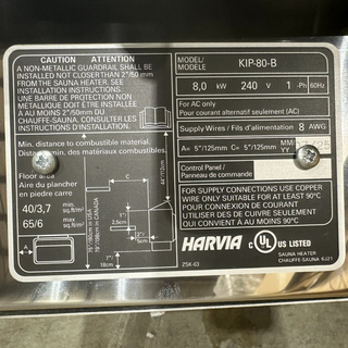 Harvia KIP-80B Electric Sauna Heater – 8kW (Bent Outer Casing at Top)