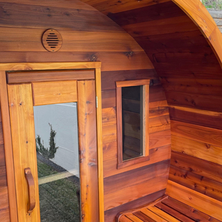 6 People 7′ x 8′ Flat Barrel Sauna | Heritage Sauna®