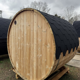 Lumina TH 2–3 Person Outdoor Barrel Sauna – Showroom Model | Heritage Sauna®