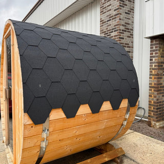 Lumina 3–4 Person Outdoor Barrel Sauna – Showroom Model | Heritage Sauna®