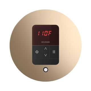 MrSteam iTempo Steam Shower Control and Steamhead - Round in Polished Gold